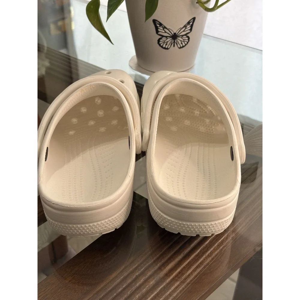 Crocs Classic Clog Men's White Slip-On Comfort Adjustable Heel Strap US 10